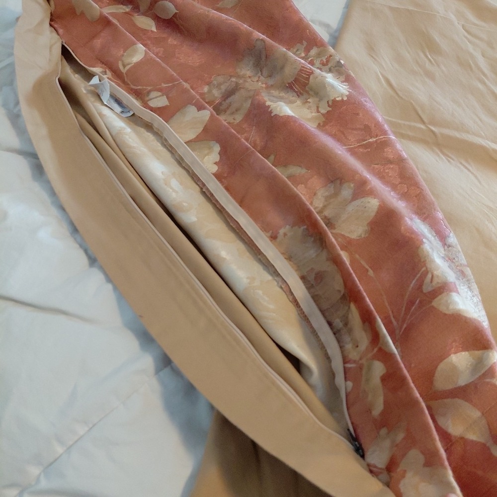 100% Pure Custom DUVET COVER SET Queen + Sham Rust Red Floral Sheen Quiet Luxury - Picture 7 of 9